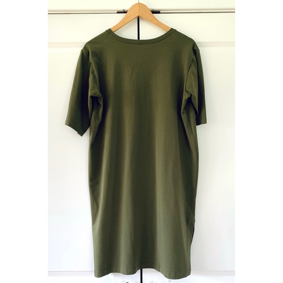 Eileen Fisher Dress Tunic Shift Green Short Sleeved Jersey Organic Cotton Small - Picture 2 of 8